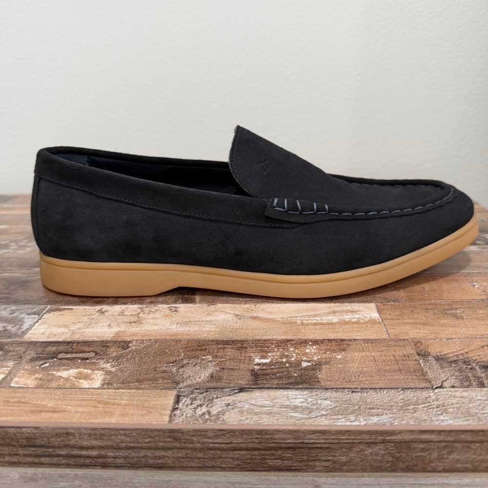Charles Tyrwhitt Men's Navy Blue Suede Slip On Casual Dress Loafers Gum Sole (11 - Picture 5 of 12